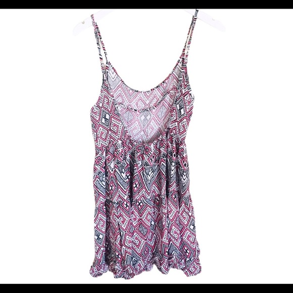 FUN & FLIRT Tribal Print Spaghetti Strap Caged Back Mini Dress Pink Size Medium - Picture 8 of 11